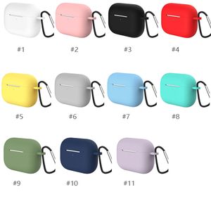 Custodia in silicone per AirPods Pro Custodia morbida in TPU di lusso per auricolare Bluetooth wireless Apple con gancio