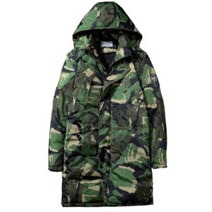 2018 Ny vinterrock Mäns långa sektion Tjockt Bomullskudde Ungdomsutveckling Mäns Camouflage Coat GB007