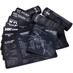 Gun Cleaning Mat Tactical Soft Rubber Mat With Parts Diagram and Instructions Cleaning Kit Mouse Pad