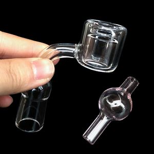 Quartzo xxl conjunto térmico p banger com tubo duplo xxl quartzo banger prego com bubbler banger carb boné para tubulação de água dab rig