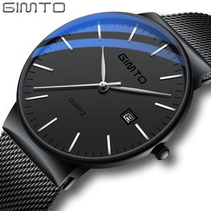 Reloj Hombre Męskie Zegarki Top Marka Luksusowy Złoty Zegarek Mężczyźni Sport Wodoodporny Kwarcowy Wristwatch Ultra Cienki Zegar Relogio Masculino V191116