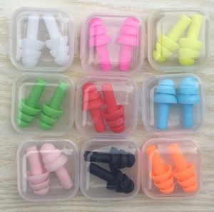 tampões de silicone aprender a nadar à prova de água, redução de ruído, anti-ronco, earplugs sono macio e flexível Ear Plugs 12 cores 2019