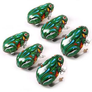 Kids Classic Tin Wind Up Clockwork Jumping Frog Vintage Toy For Children funny gifts Wholesale