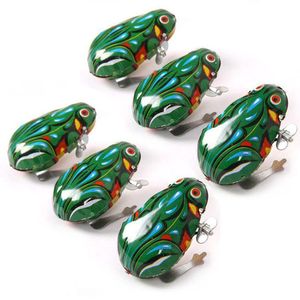 Clássico Tin Crianças Wind Up Clockwork Jumping Frog Vintage brinquedo para crianças presentes engraçados Atacado