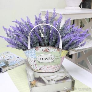 Romântico Provence flor da decoração Lavender Silk flores artificiais Grain Simulação decorativa Plantas flores artificiais