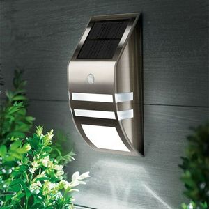 LED Solar Wall Lamps Outdoor Garden Decoration PIR Motion Sensor Light Waterproof Stainless Steel Solar Corridor Lamp