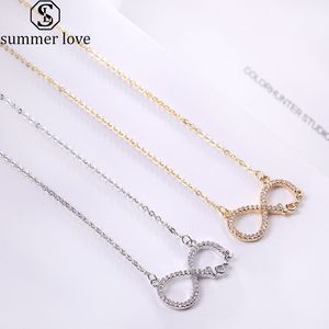 Wholesale forever love for sale - Group buy White Cubic Zirconia Necklace Forever Love Infinity Heart Love Necklace Gold Silver Chain For Women Valentine s Day Jewelry Gift Z