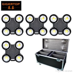 4in1 Road Case with Wheels Pack Audience Blinder 4x100W LED COB 3200K/6500K/CW+WW Optional Waterproof Power/DMX Cable CE ROHS GIGERTOP