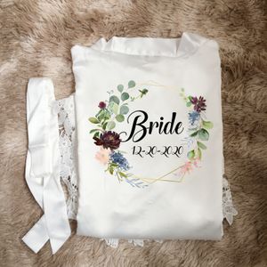 Personalisierte Braut Robe Brautjungfer Kimono Roben Druck Blume für Hochzeit Geburtstag Party Geschenke 1 Stück 198K