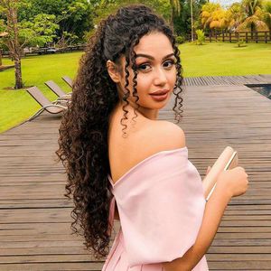 160g/pcs 18inch Afro Kinky Curly Ponytail,Fashion Hair Afro Curly Wrap Around Ponytail New Style Hairpieces Clip In Ponytail Hair Extension