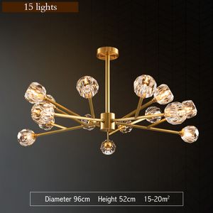 Modern Luxury Crystal Chandelier Lighting LED Light för vardagsrum Matsal Lampa Inomhuslampor Fixture Hängande sovrum Hemlampor