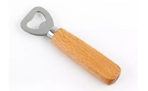 Wooden Handle Handheld Bottle Opener Wine Beer Soda Glass Cap Bottle Opener Cerative Kitchen Bar Tools