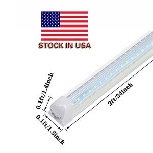 Super Bright White T8 LED Light Fixture -2FT 1680lm 14W Under Cabinet Lighting 6500k White Ceiling and Utility Shop Light with us plug