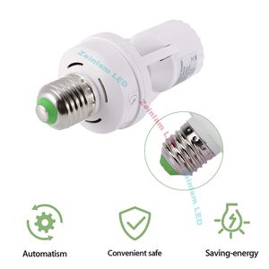 Sensore di movimento a infrarossi a induzione PIR da 60 W E27 B22 Supporto base lampada a LED con interruttore di controllo della luce Adattatore per presa lampadina