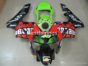 Honda CBR600RR 03 04 için Enjeksiyon Kalıp Kalıcı Vücut Kiti Yeşil Kırmızı Siyah Motosiklet Kapları Set CBR600RR 2003 2004 JK38