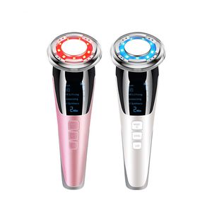 EMS vibração Facial Massageador Hot and Cool LED Photon rejuvenescimento da pele da face de elevação Aperte Iontoforese Anti Aging Beauty Instrument