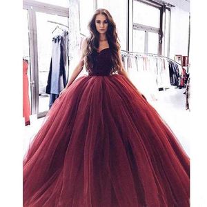 Prinsessan Burgundy Prom Dresses Evening Wear Sweep Train Backless Velvet Tulle Sweetheart Party Dress Vestidos defiesta