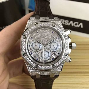 watch, mens watch, imported top quartz machine, rubber strap, studded with Star Diamond.