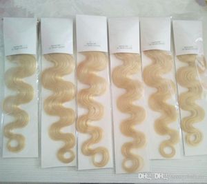 Menschliches Haarwebe gebleichte blonde Farbe 613# Körperwelle Brasilianische Haarschüsse können glatt