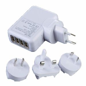 EU AU US UK Stecker 4 Port USB Wand Ladegerät 2,1 A 10 W Tragbare Reise Ladegerät Power Adapter für Iphone Ipad Samsung HTC