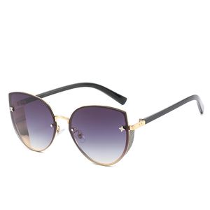 Designer Cateye Sonnenbrille großhandel-2019 nette schicke cateye sonnenbrille für frauen klassische vintage randlose brille frau mode designer shades oculos de sol