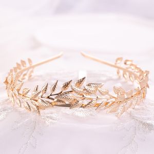 Grega deusa headband ouro folha de folha de cabelo coroa / cabeça de casamento nupcial