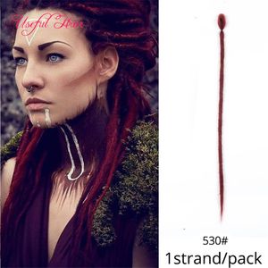 Syntetyczny ręcznie robione Dreadlocks Hair Dreads Rozszerzenia Rozszerzenie włosów Oplatanie Włosów Ombre Miękkie Dread Locs Crochet Braid Pleciony Syntetyczne