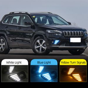 2Pcs LED Daytime Running Light For Jeep Cherokee 2019 2020 Car Accessories Waterproof ABS 12V DRL Fog Lamp Decoration