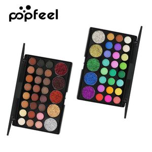 DHL 96 sztuk / partia Popfel 29 Kolory Paleta Eyeshadow Matte Shimmer Glitter Nude Pigmentowane Metalowe Wykończenie Eye Shadow Bling Eye Shadow