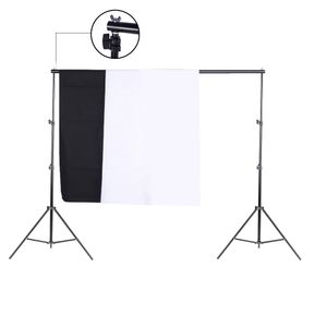 Freeshipping Photo Studio Kit Set Supporto per fondale con custodia Fondali in tessuto non tessuto bianco nero e mini clip Accessori fotografici per fotocamera