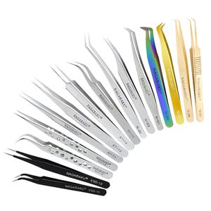 Stainless Steel Tweezer False Eyelash Tweezers Eyelashes Extension Curler Nipper Hair Removal Clip Makeup Tools hot GGA2369