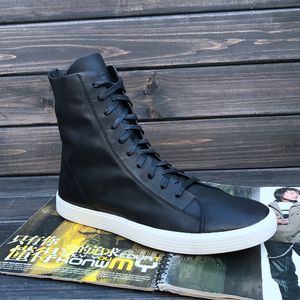 New list 2017 fashion genuine leather version increase high tide men's shoes Factory outlet high top bandage personalized boots