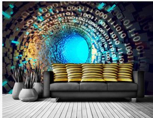 Wallpapers 3D estéreo criativa 3d túnel espaço alargado papel de parede grande parede de fundo