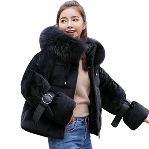 新しい到着レディースの冬のジャケットがフードされた毛皮の綿の埋められた冬のジャケットの女性ファッション2019コートパーカーカザコフェミニーノ