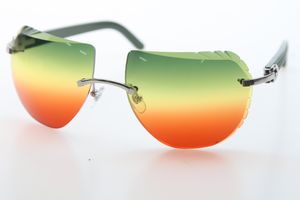 Rimless Sun glasses 8200763 Green Plank Glasses design Hot Sunglasses New Shield Optical Unisex C Decoration Fashion Accessories 18K Gold