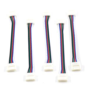 50x Novo cabo de conector de solda livre de 5pin 6pin 12mm de largura para 5050 RGBW RGBWW Tira LED de um lado e um cabo de 15 cm de lado de 15 cm