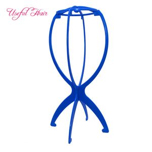 Wig Stand blue Portable Folding Plastic Stable small big size easy showing wigs stands hair accessories lace wig factory price machine wigs
