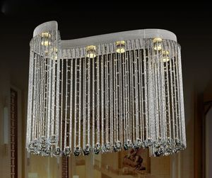Tubor S-Form kreative Kristall-Regentropfen-Kronleuchter-Beleuchtungskörper Moderne Luxus-Deckenleuchte für Wohnzimmer Esszimmer AC90-240V MYY