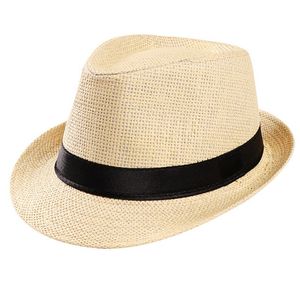 Moda Panama Słomy Kapelusz Kobiet Mężczyzna Unisex Cap Summer Beach Sun Hat Visor Soft Skątwy Brim Hats 7 Kolory HHA1173