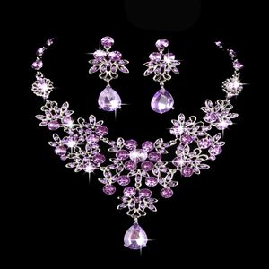 Naszyjnik i kolczyki Zestaw Biżuterii Hurtownie Niestandardowy Nowy Produkt Listing Diamond Jewelry Set Rhinestone Biżuteria Zestaw