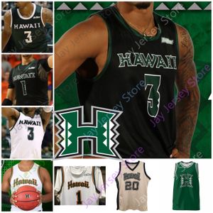 Jerseys de basquete personalizados do Havaí NCAA - Equipe de faculdade personalizada Equipe Durável Poliéster Vários tamanhos