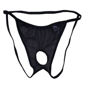 Men's G-Strings M L XL Novelty Men's Thong Sexy Penis Hole Funny Underwear Gay Thongs Mens Men Briefs1231L