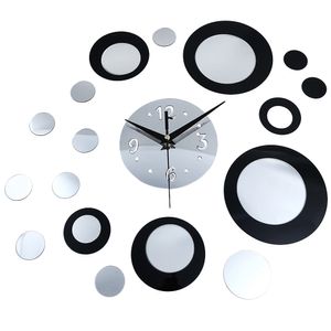 DIY Creative Round Mirror Wall Clock Stickers Heminredning