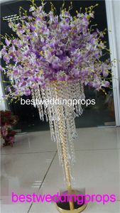 Decoração Atacado Preço Handmade Ouro Prata Candle Stand Wedding Centerpiece Metal Cristal Candelabra Best01038