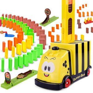 Wholesale train board games for sale - Group buy Domino Electric Stacking Train Set Plastic Dominoes Board Game Laying Car Colored Dominos Blocks Educational Toys for Children