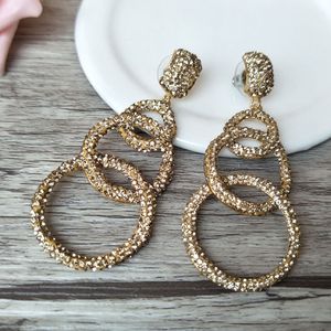 Wholesale beaded dangle earrings for sale - Group buy Natural White Coral Dangle Earrings Paved Golden Crystal Rhinestone tridacna shell Beads Handmade fashion women Jewelry ER241