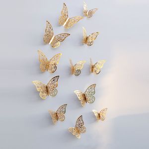 12pcs 3D Butterflies Hollow DIY Home Decor Wall Sticker