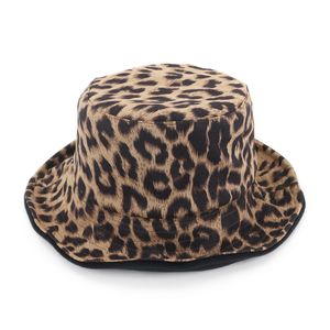 2019 موضة جديدة للجنسين النساء الرجال ليوبارد طباعة دلو القبعات الوجهين صياد قبعة للطي قبعة كاب في الشمس