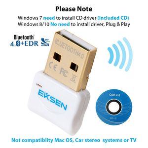 Bluetooth CSR 4.0 USB Dongle Adapter, Transmissor Bluetooth e receptor para fone de ouvido, alto-falante, teclado, etc. Plug and Play no Windows 8, 10