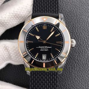 Top version GF II UB2010121B1S1 ETA A2824 Automatic Mechanical Black Dial Mens Watch 18K Rose Gold bezel 316L Steel Case Rubber Band Watches